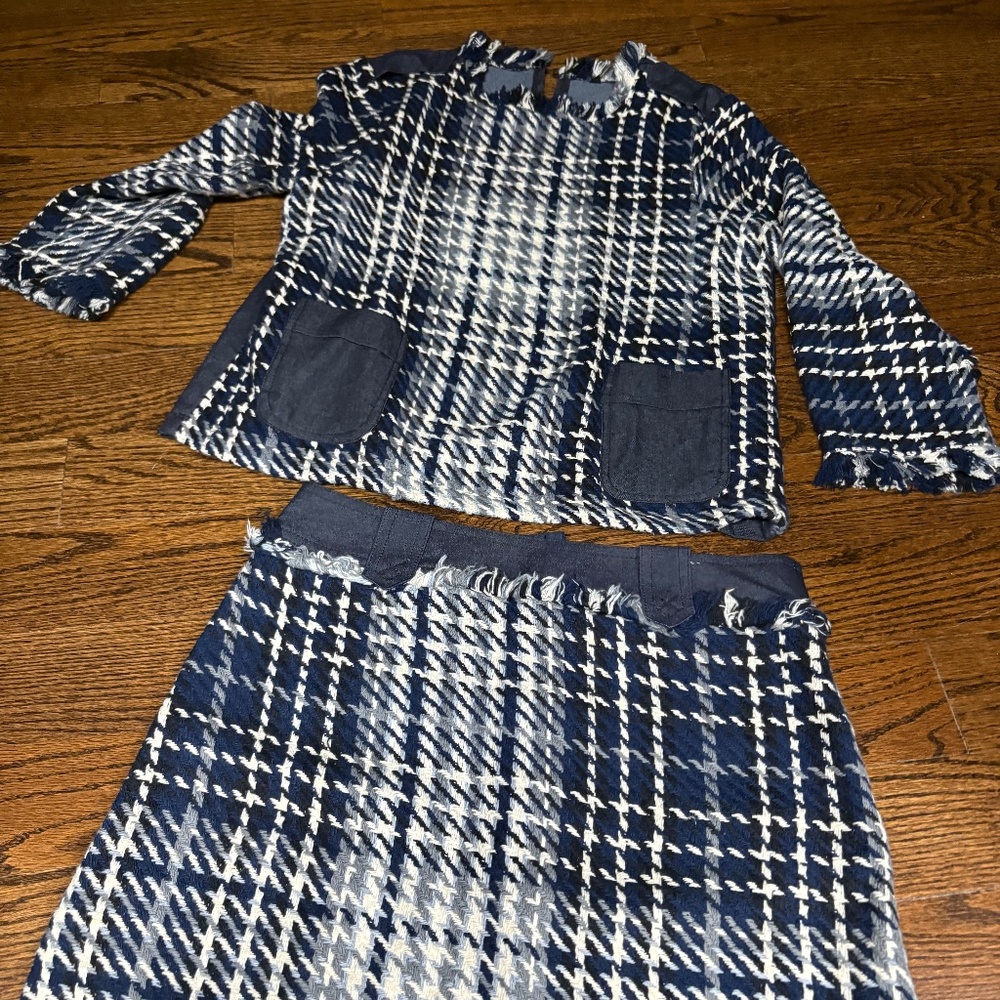 Zara like new tweed skirt and top set size M